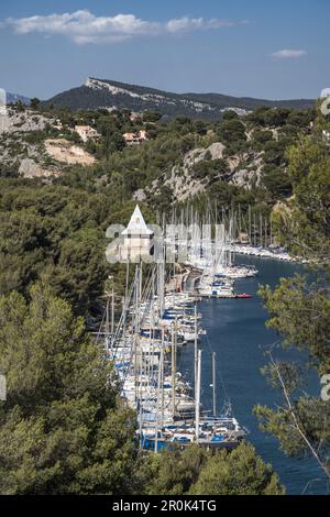 Calanque de Port Miou, Marina, Massif des Calanques, Bouches-du-Rohne, France Banque D'Images