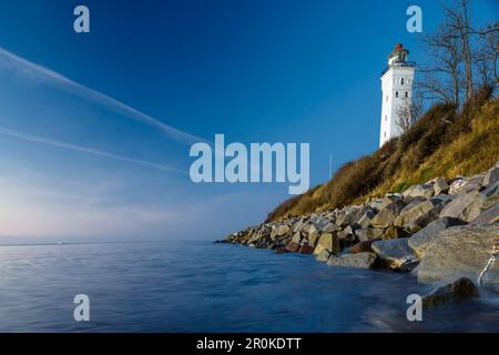 Phare, Gulstav FY, Keldsnor FYR, Bagenkop, mer Baltique, Langeland, Danemark Banque D'Images