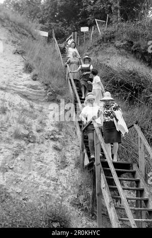 Abstieg zum Strand, 1966. Descente à la plage, 1966. Banque D'Images