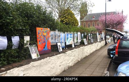 Wigtown (Dumfries & Galloway, Écosse), galerie d'art et marché 2023 Banque D'Images