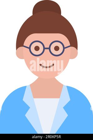 Image vectorielle d'icône de professeur féminin. Adapté aux applications Web mobiles et aux supports d'impression. Illustration de Vecteur