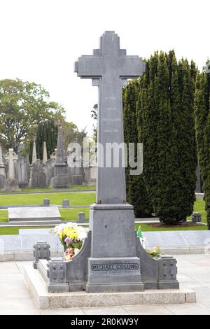 La tombe de Michael Collins, au cimetière Glasnevin de Dublin, en Irlande. Banque D'Images