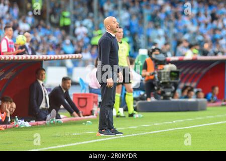 Naples, Italie. 7 mai 2023. Vincenzo Italiano entraîneur en chef de l'ACF Fiorentina pendant la série Un match entre SSC Napoli et ACF Fiorentina à Stadio Di Banque D'Images