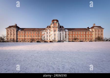 Monastère baroque de Wiblingen entouré de neige, à proximité d'Ulm, Bade-Wurtemberg, Allemagne Banque D'Images