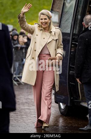 Iles Wadden, pays-Bas. 09th mai 2023. OUDESCHILD - la reine Maxima arrive au musée Kaap Skil. Le couple royal effectuera une visite régionale de deux jours aux îles des Wadden. ANP SEM VAN DER WAL pays-bas Out - belgique Out crédit: ANP/Alay Live News crédit: ANP/Alay Live News Banque D'Images