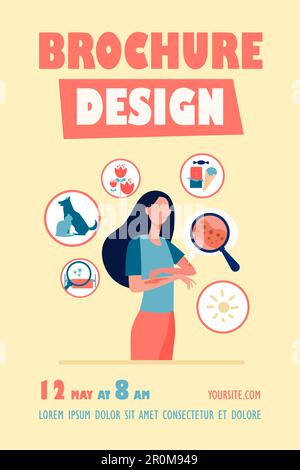 Femme triste sans visage souffrant d'allergie Illustration de Vecteur