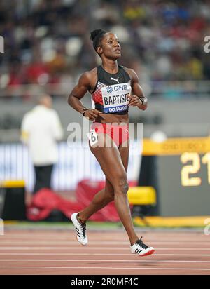 Kelly-Ann Baptiste en 100m aux Championnats du monde d'athlétisme de 2019 à Doha. Banque D'Images