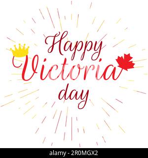 Bonne banderole et autocollant de la fête du Victoria avec Royal Crown. Vecteur Illustration de Vecteur