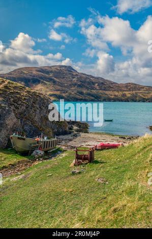 Entrée abritée sur le Kyle de Durness à Sutherland, en Écosse Banque D'Images