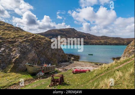 Entrée abritée sur le Kyle de Durness à Sutherland, en Écosse Banque D'Images