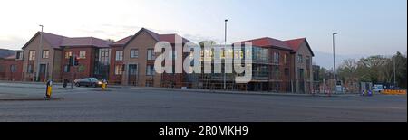 Panorama de Stockport Road, Grappenhall , The Manor Care home, Warrington, Cheshire, Angleterre, Royaume-Uni, WA4 Banque D'Images