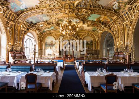 Gare Art déco, le restaurant Le Train Bleu, Gare de Lyon, Paris, France Banque D'Images