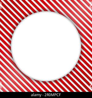 Bannière blanche ronde vierge sur fond rouge et blanc rayé, illustration vectorielle eps10 Illustration de Vecteur