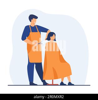 Coiffure la coupe de cheveux du client Illustration de Vecteur