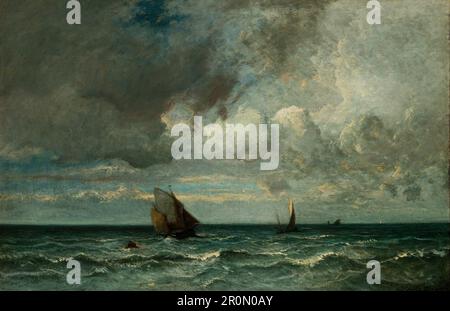 Barques fuyant avant la tempête Date: 1870/75 artiste: Jules Dupré Français, 1811-1889 Banque D'Images