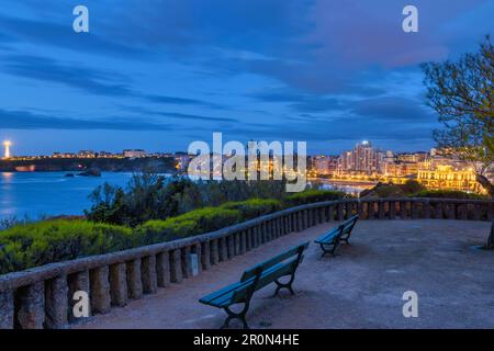 Biarritz, pays basque français, France de nuit Banque D'Images