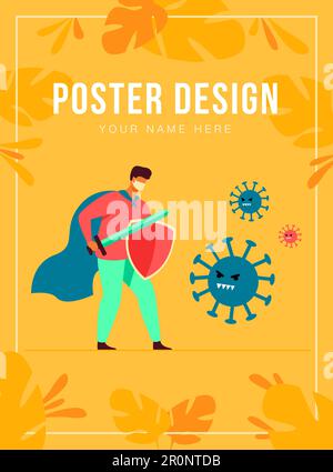 Personnage masculin portant un masque facial Illustration de Vecteur