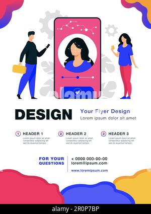 Reconnaissance faciale et sécurité des données Illustration de Vecteur