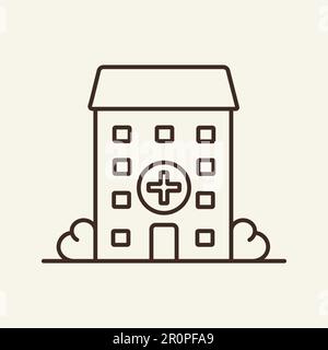 Icône de la ligne de l'hôpital Illustration de Vecteur