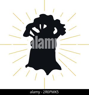 Logo de silhouette de baobab rétro. Panneau d'alimentation et logo vintage. Icône d'arbre sauvage. Symbole africain. Vecteur Illustration de Vecteur