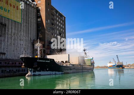 Ancien silo et usine Robin Hood à Port Colborne, Ontario. Banque D'Images