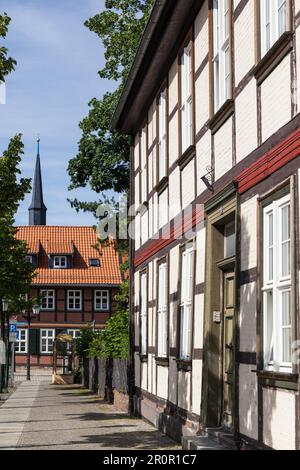 Ville à colombages colorée sur les montagnes Harz Wernigerode Banque D'Images