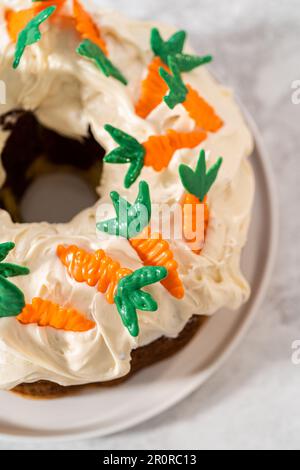 Gâteau de carotte avec glaçage au fromage à la crème Banque D'Images