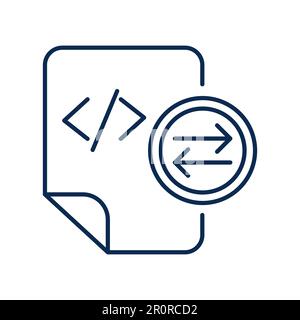 Les fichiers système échangent une icône linéaire monochrome. Pictogramme de la couleur de la marque de transfert de balise HTML Illustration de Vecteur