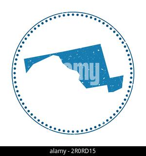Autocollant Maryland. Timbre en caoutchouc de voyage avec carte de l'état des États-Unis, illustration vectorielle. Illustration de Vecteur