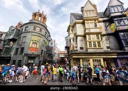 La scène impressionnante pour harry Potter à Universal Studios, Orlando, Floride, États-Unis Banque D'Images