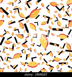 La chute stylisée laisse un motif de couleur vectoriel sans couture. Chute du feuillage d'automne Illustration de Vecteur