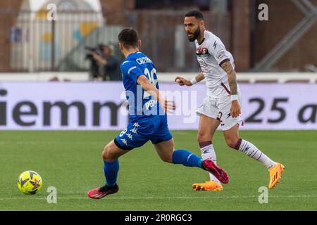 Stade Carlo Castellani, Empoli, Italie, 08 mai 2023, Bronn Dylan Daniel Salernitana porte le ballon pendant le FC Empoli vs US Salernitana - italien Banque D'Images