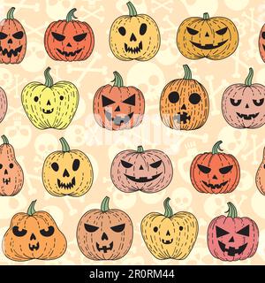 Motif avec citrouilles d'Halloween Illustration de Vecteur