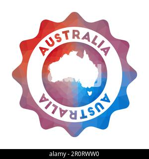 Logo poly bas Australie. Logo coloré de voyage dégradé du pays dans un style géométrique. Illustration de Vecteur