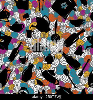 Ustensiles de cuisine motif sans couture. Illustration vectorielle Illustration de Vecteur