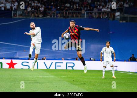 Manuel Akanji (Manchester City) et Daniel Carvajal (Real Madrid) en action pendant le match de football entre&#XA;Real Madrid et Manchester City vali Banque D'Images