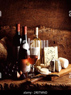 Vins et fromages Banque D'Images