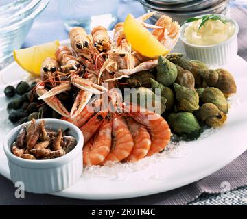 Plateau de fruits de mer Banque D'Images
