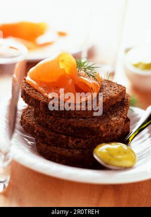 Gravlax de saumon Banque D'Images