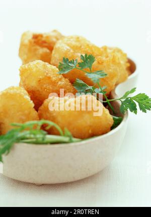 Croquettes de pomme de terre au Camembert Banque D'Images