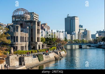 Hiroshima, Japon - 1 janvier 2020. Photo extérieure du dôme de la bombe atomique d'Hiroshima. Banque D'Images