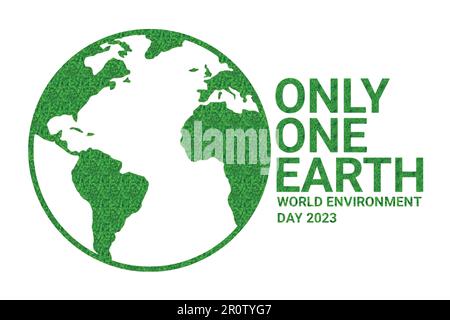 Une seule terre. Illustration vectorielle de la Journée mondiale de l'environnement 2023. Concept d'écologie. Sauver la Terre. Convient aux cartes de vœux, affiches et bannières. Illustration de Vecteur