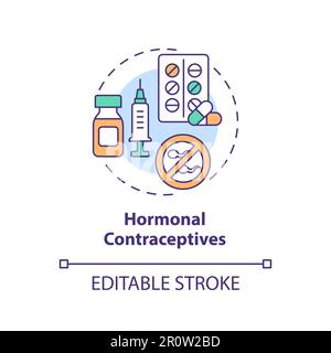 Icône de concept de contraceptifs hormonaux Illustration de Vecteur