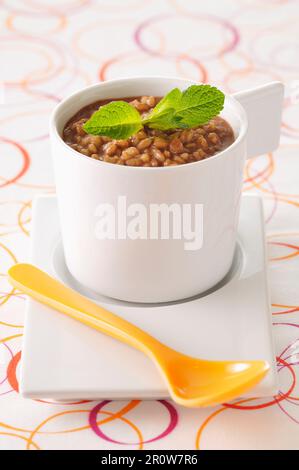 Riz au chocolat et à la menthe Banque D'Images