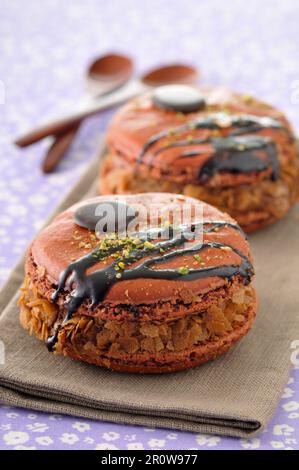 Macarons au chocolat Banque D'Images