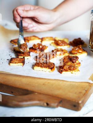 Toasts de foie gras Banque D'Images