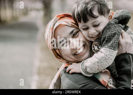 Maman et fils Banque D'Images