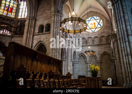 Basel Minster, à l'origine une cathédrale catholique et aujourd'hui une église protestante réformée. La cathédrale originale a été construite entre 1019 et 1500 en romain Banque D'Images