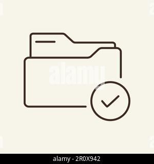 Icône de ligne de dossier acceptée Illustration de Vecteur