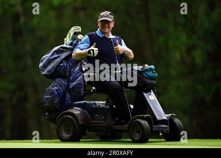 Terry Kirby sur le 9th au cours de la première journée de l'Open G4D au Woburn Golf Club, Milton Keynes. Date de la photo: Mercredi 10 mai 2023. Banque D'Images